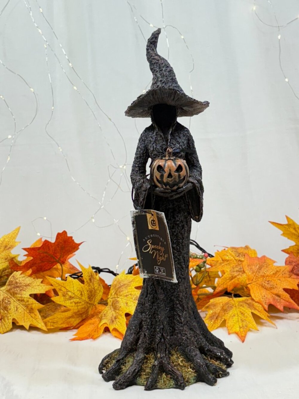 Halloween Spooky Night Faceless Witch Tree Figurine Jack O Lantern Figure New